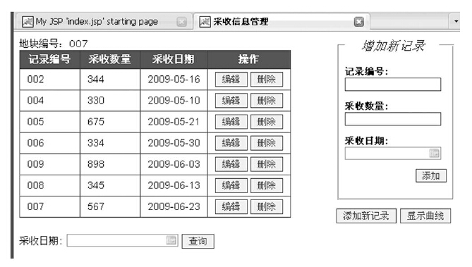 Ajax和jQeury框架下农产品安全生产管理系统采收信息管理的实现